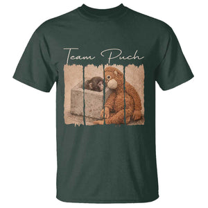 Team Punch T Shirt Baby Monkey And Plush Toy Viral TS14 Dark Forest Green Print Your Wear