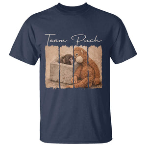 Team Punch T Shirt Baby Monkey And Plush Toy Viral TS14 Navy Print Your Wear