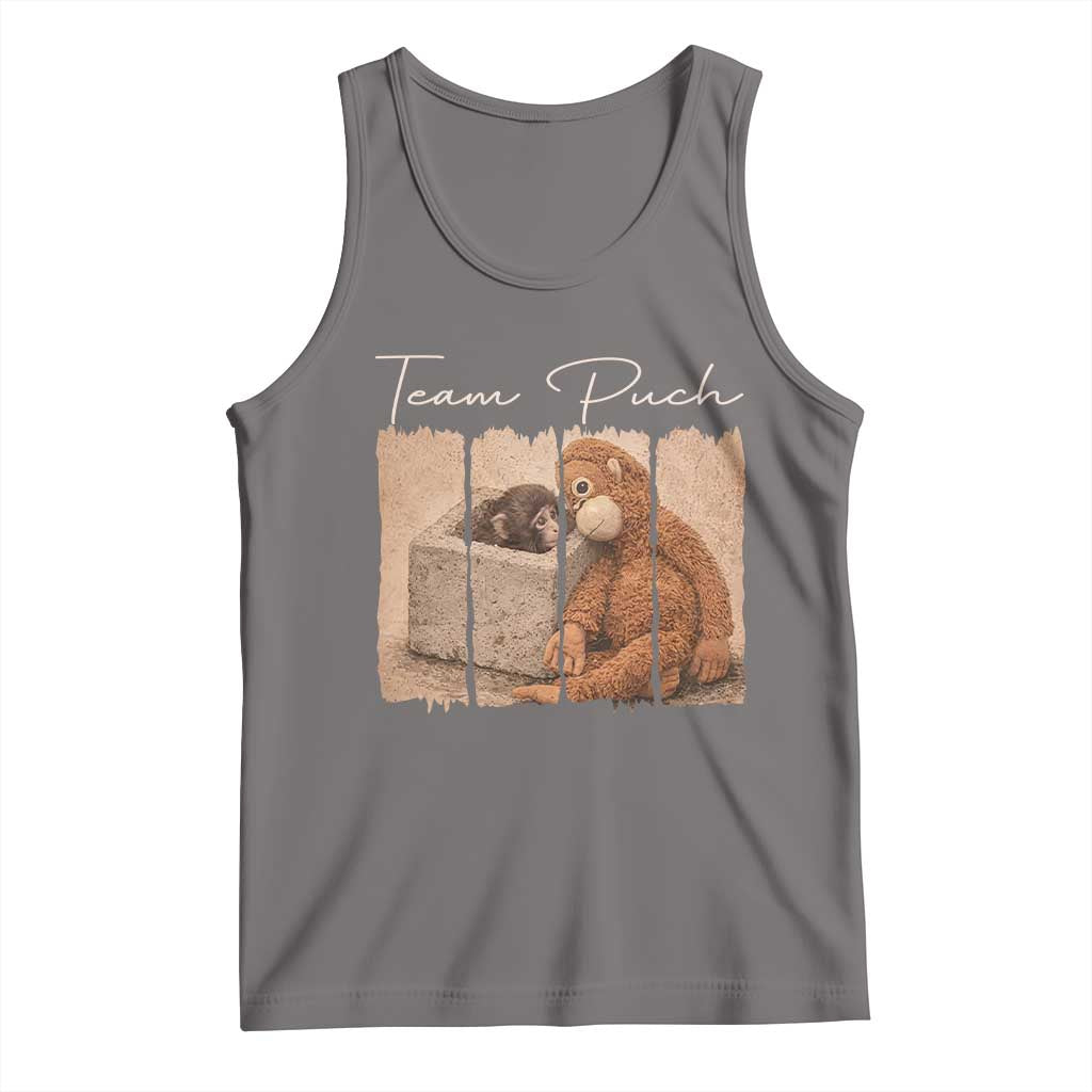 Team Punch Tank Top Baby Monkey And Plush Toy Viral TS14 Deep Heather Print Your Wear