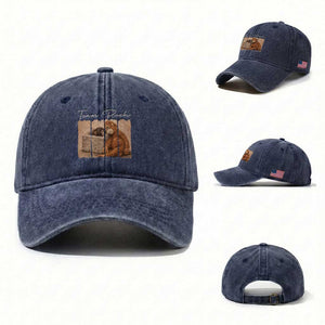 Team Punch Washed Cotton Baseball Cap Baby Monkey And Plush Toy Viral TS14 Washed Cap Universal Fit Navy Print Your Wear