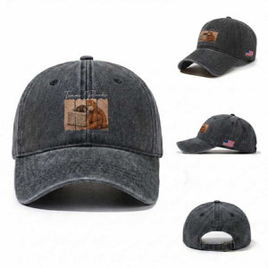 Team Punch Washed Cotton Baseball Cap Baby Monkey And Plush Toy Viral TS14 Washed Cap Universal Fit Dark Gray Print Your Wear