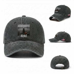 Sad Punch Monkey Washed Cotton Baseball Cap Ultimately I Have To Be Brave TS14 Washed Cap Universal Fit Dark Green Print Your Wear
