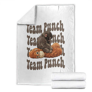 Team Punch Monkey Throw Blanket Baby Monkey And Plush Toy Viral TS14 White Print Your Wear