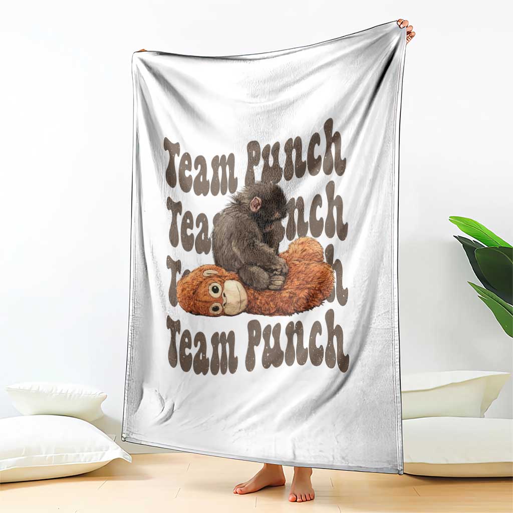 Team Punch Monkey Throw Blanket Baby Monkey And Plush Toy Viral TS14 Print Your Wear