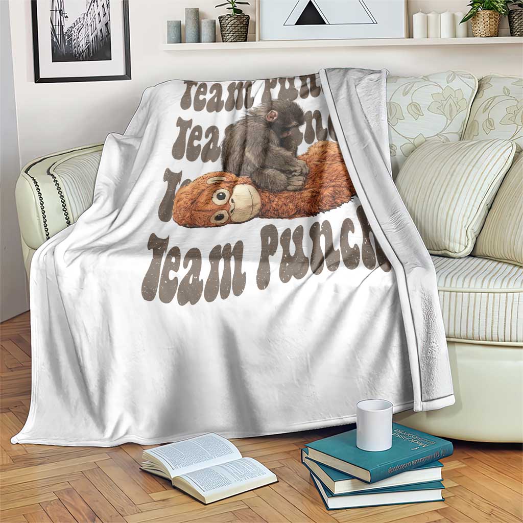 Team Punch Monkey Throw Blanket Baby Monkey And Plush Toy Viral TS14 Print Your Wear