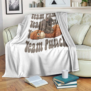 Team Punch Monkey Throw Blanket Baby Monkey And Plush Toy Viral TS14 Print Your Wear