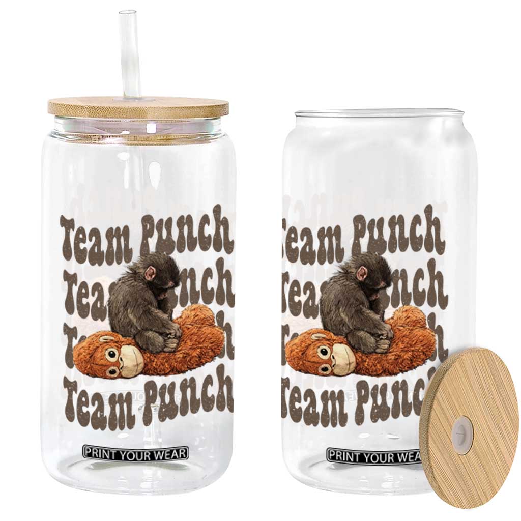 Team Punch Monkey Glass Can Baby Monkey And Plush Toy Viral TS14 Print Your Wear