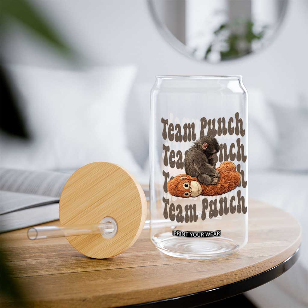 Team Punch Monkey Glass Can Baby Monkey And Plush Toy Viral TS14 Print Your Wear