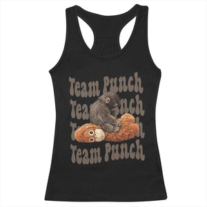 Team Punch Monkey Racerback Tank Top Baby Monkey And Plush Toy Viral TS14 Black Print Your Wear