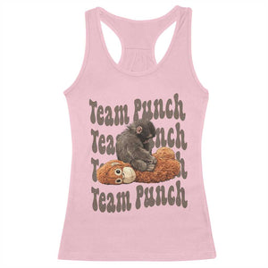 Team Punch Monkey Racerback Tank Top Baby Monkey And Plush Toy Viral TS14 Light Pink Print Your Wear