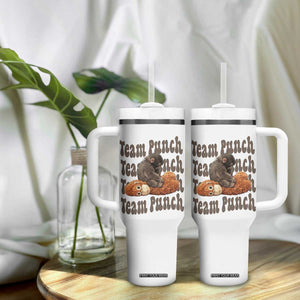 Team Punch Monkey Tumbler With Handle Baby Monkey And Plush Toy Viral TS14 Print Your Wear