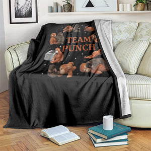 Team Punch Monkey Throw Blanket Viral Baby Monkey Meme TS14 Print Your Wear
