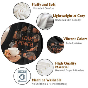 Team Punch Monkey Throw Blanket Viral Baby Monkey Meme TS14 Print Your Wear