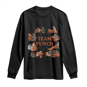 Team Punch Monkey Long Sleeve Shirt Viral Baby Monkey Meme TS14 Black Print Your Wear