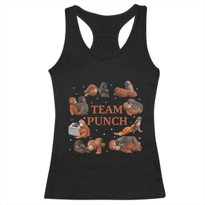 Team Punch Monkey Racerback Tank Top Viral Baby Monkey Meme TS14 Black Print Your Wear
