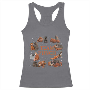 Team Punch Monkey Racerback Tank Top Viral Baby Monkey Meme TS14 Charcoal Print Your Wear