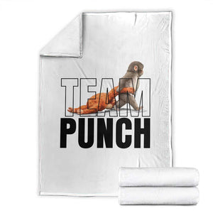 Team Punch Monkey Throw Blanket Viral Trend Baby Monkey Meme TS14 White Print Your Wear