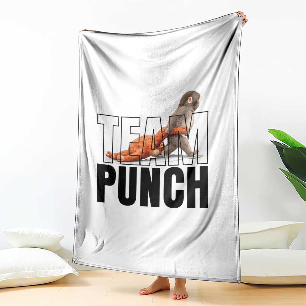 Team Punch Monkey Throw Blanket Viral Trend Baby Monkey Meme TS14 Print Your Wear