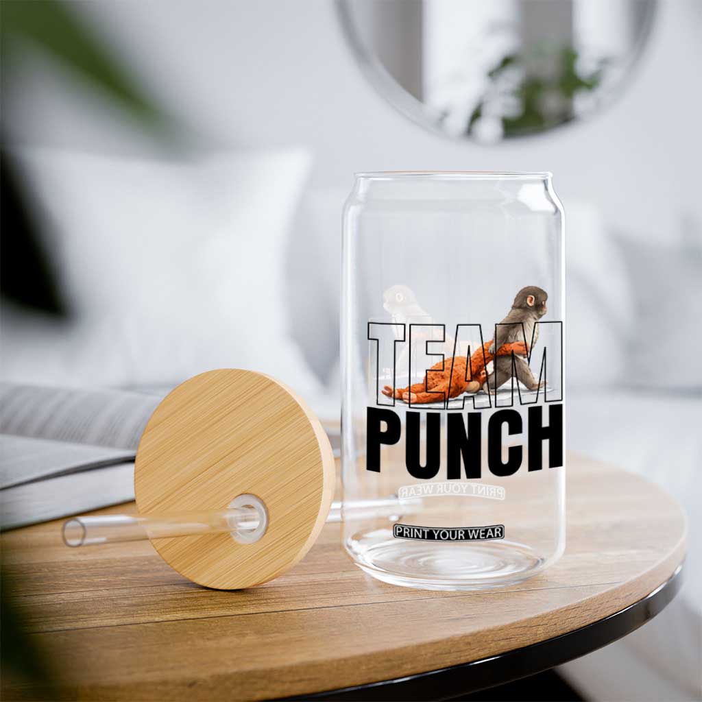 Team Punch Monkey Glass Can Viral Trend Baby Monkey Meme TS14 Print Your Wear