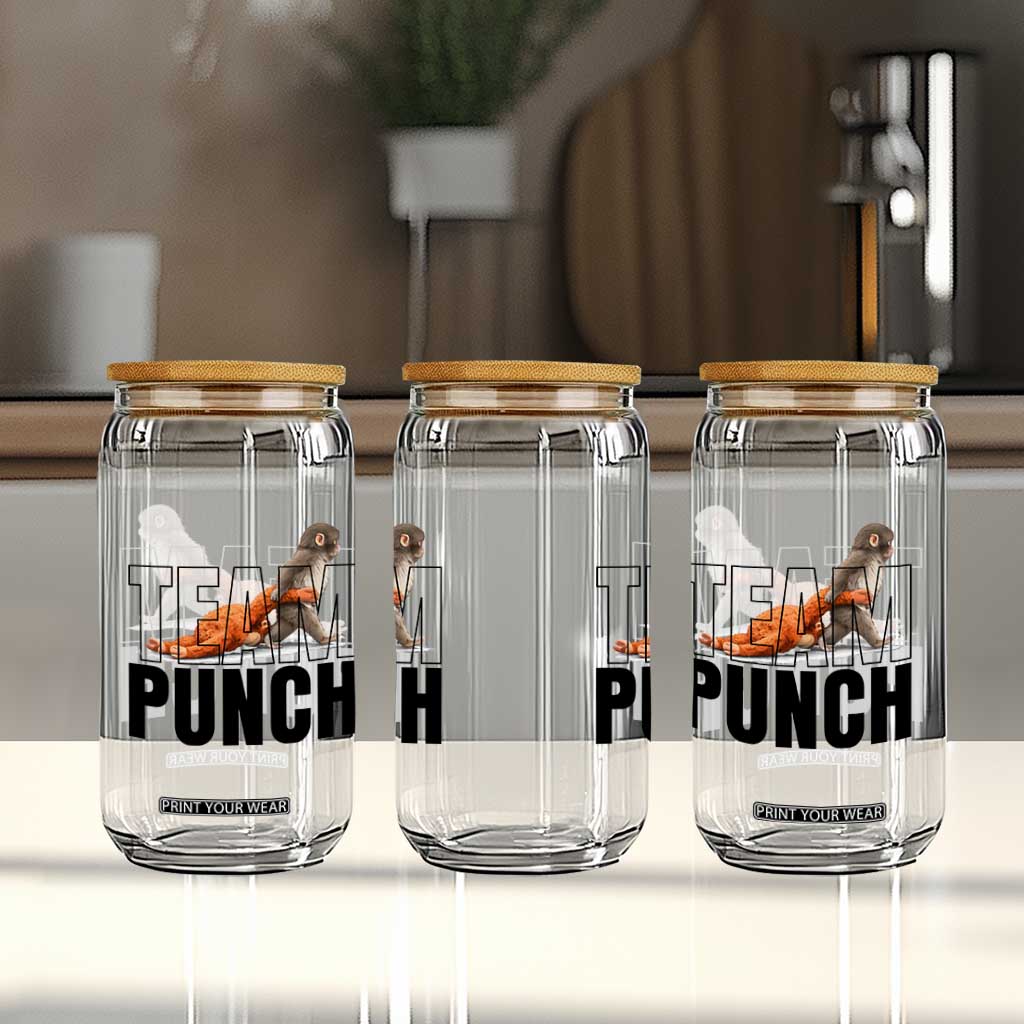 Team Punch Monkey Glass Can Viral Trend Baby Monkey Meme TS14 Print Your Wear