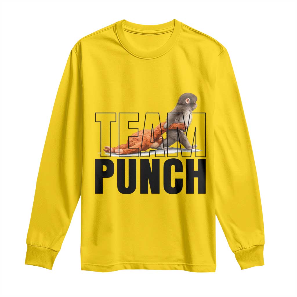 Team Punch Monkey Long Sleeve Shirt Viral Trend Baby Monkey Meme TS14 Daisy Print Your Wear