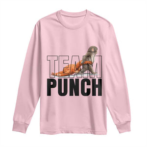 Team Punch Monkey Long Sleeve Shirt Viral Trend Baby Monkey Meme TS14 Light Pink Print Your Wear