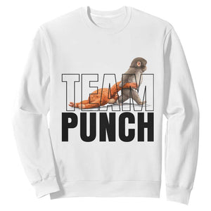 Team Punch Monkey Sweatshirt Viral Trend Baby Monkey Meme TS14 White Print Your Wear