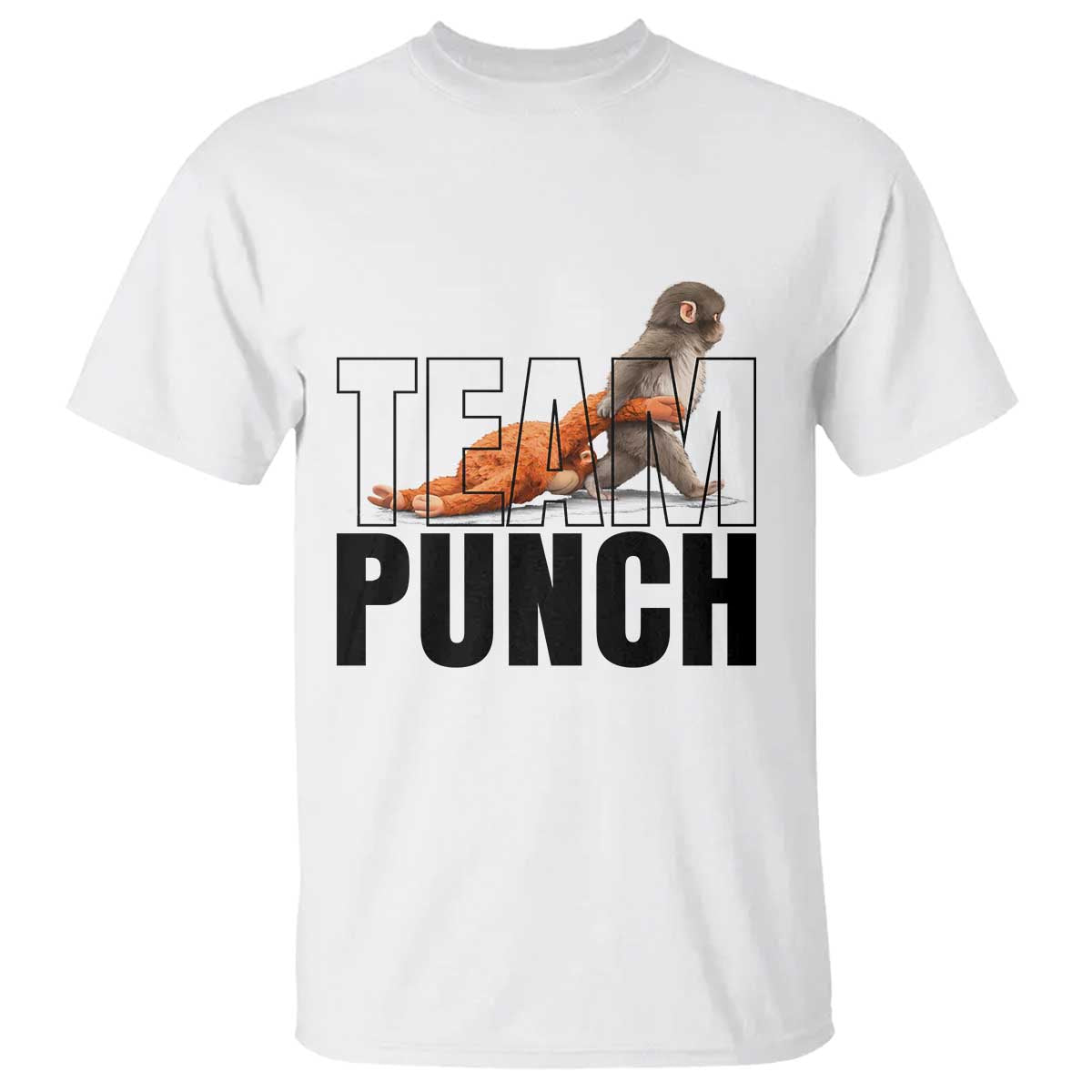 Team Punch Monkey T Shirt Viral Trend Baby Monkey Meme TS14 White Print Your Wear