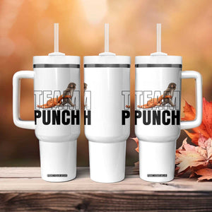 Team Punch Monkey Tumbler With Handle Viral Trend Baby Monkey Meme TS14 Print Your Wear