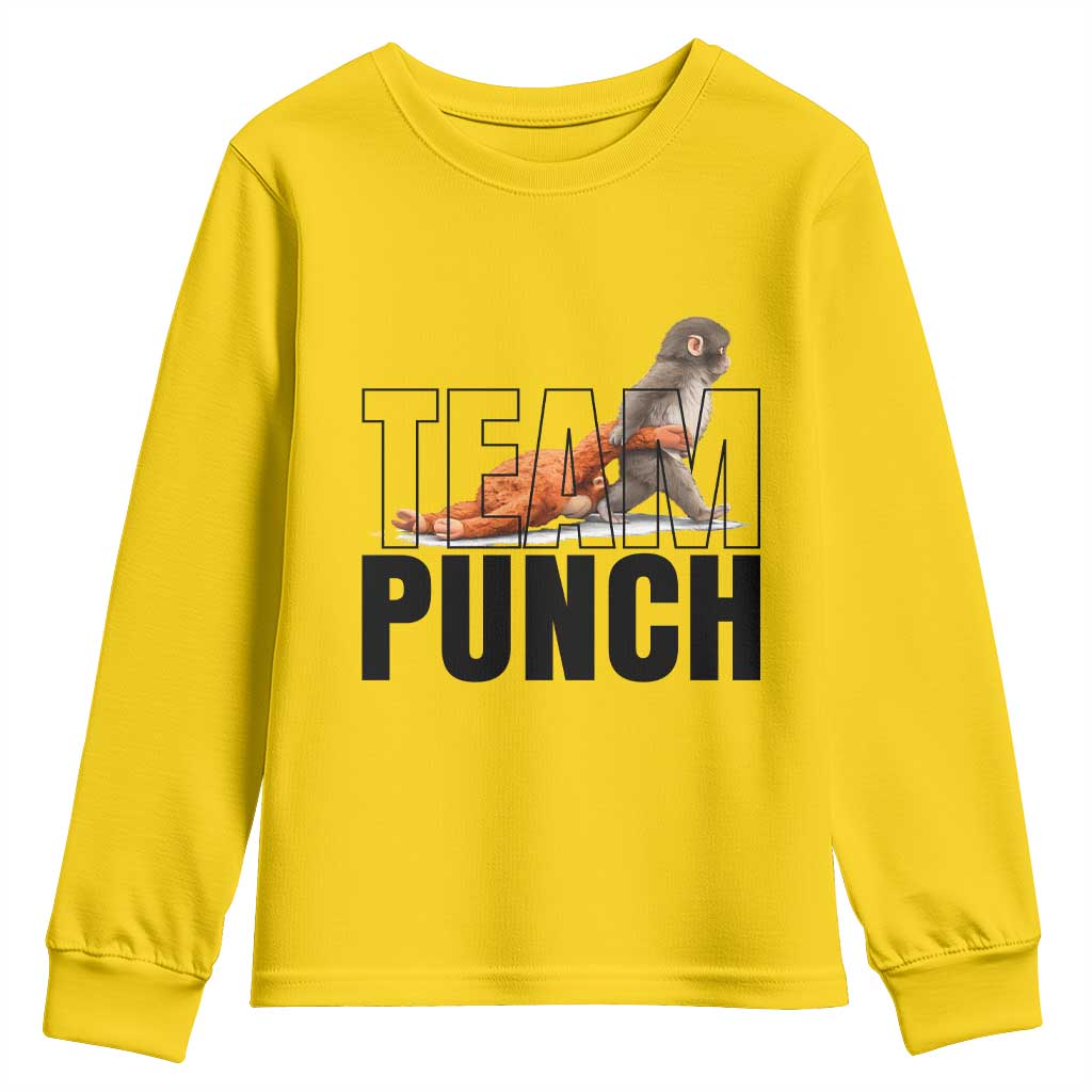 Team Punch Monkey Youth Sweatshirt Viral Trend Baby Monkey Meme TS14 Daisy Print Your Wear
