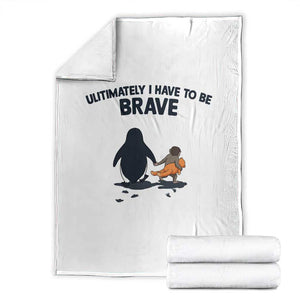Punch Monkey And Nihilist Penguin Viral Throw Blanket Ultimately I Have To Be Brave TS14 White Print Your Wear