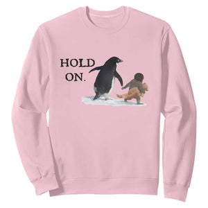 Baby Monkey Punch Viral Trend Sweatshirt Hold On TS14 Light Pink Print Your Wear