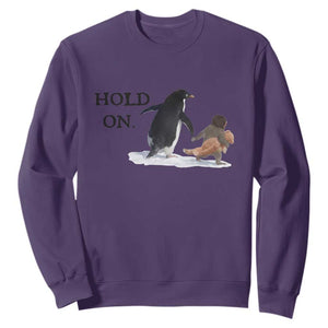 Baby Monkey Punch Viral Trend Sweatshirt Hold On TS14 Purple Print Your Wear