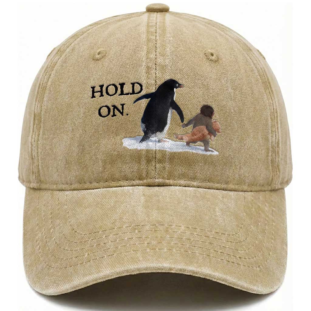 Baby Monkey Punch Viral Trend Washed Cotton Baseball Cap Hold On TS14 Washed Cap Universal Fit Khaki Print Your Wear