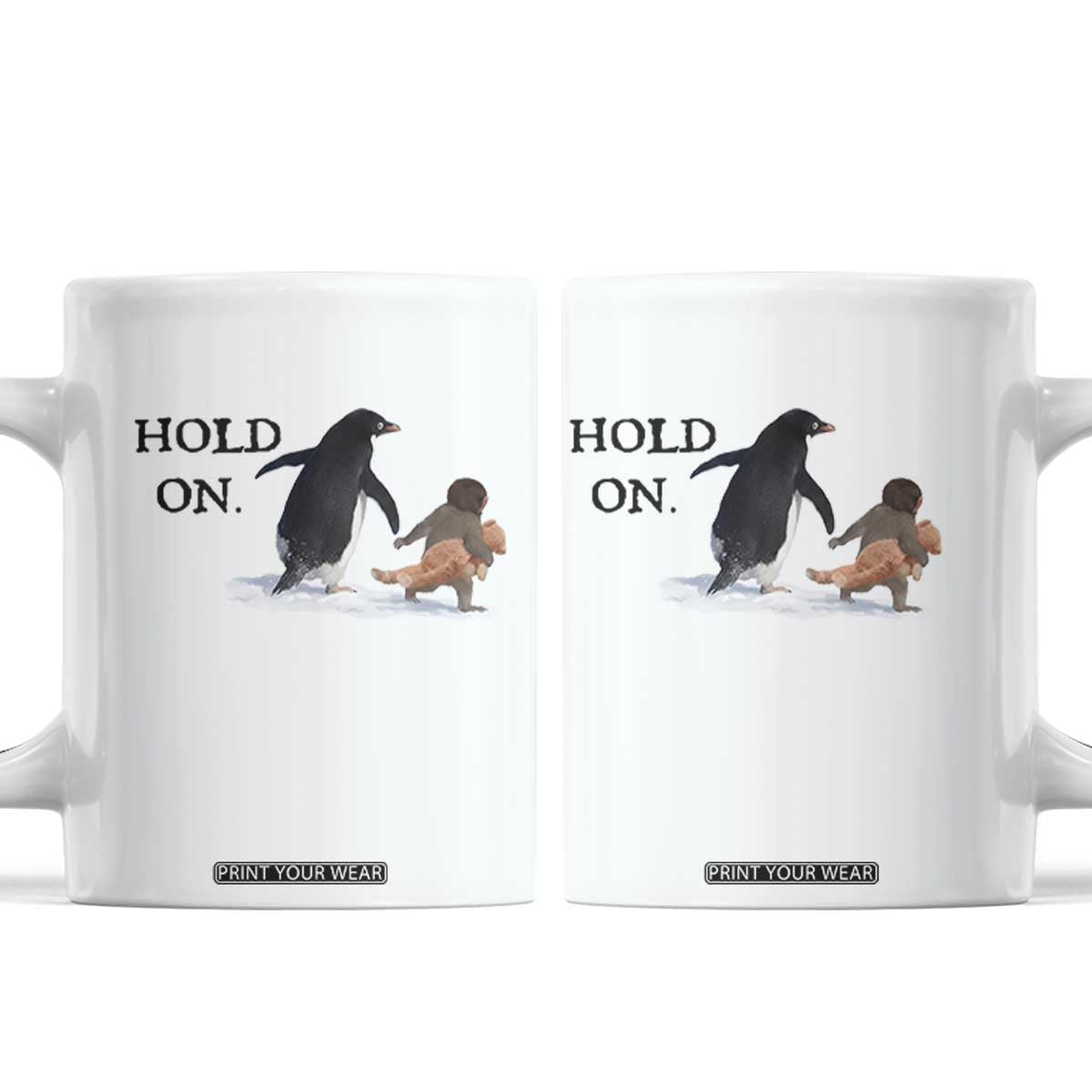 Baby Monkey Punch Viral Trend Coffee Mug Hold On TS14 White Print Your Wear