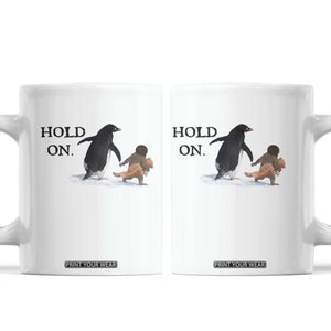 Baby Monkey Punch Viral Trend Coffee Mug Hold On TS14 White Print Your Wear