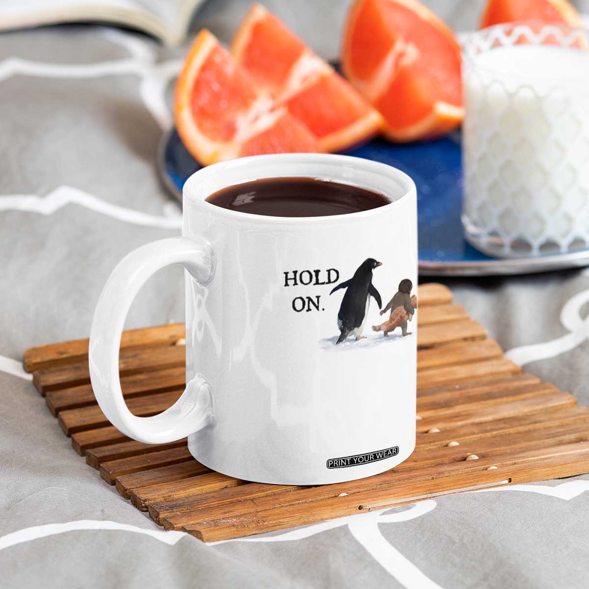 Baby Monkey Punch Viral Trend Coffee Mug Hold On TS14 Print Your Wear