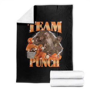 Viral Punch Monkey Throw Blanket Cute Baby Monkey With Plush Toy Meme TS14 Black Print Your Wear