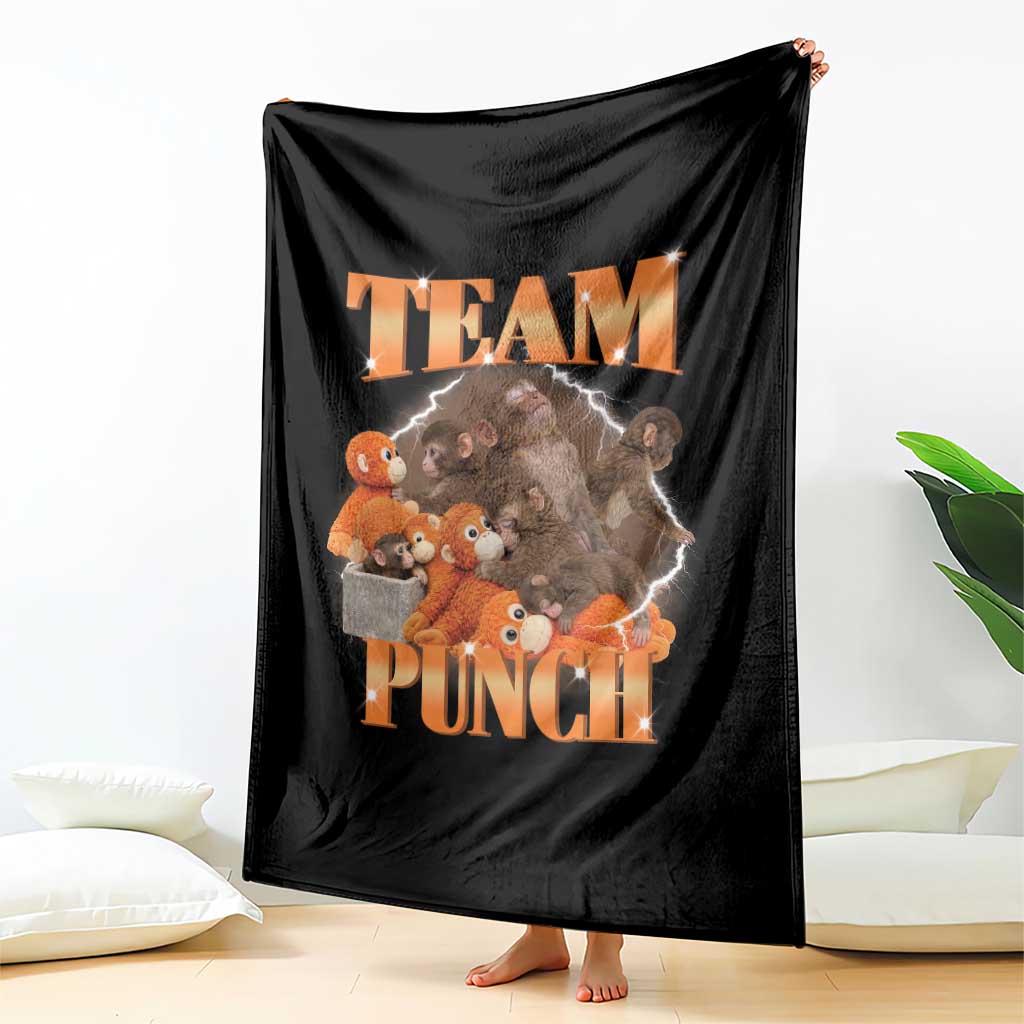 Viral Punch Monkey Throw Blanket Cute Baby Monkey With Plush Toy Meme TS14 Print Your Wear