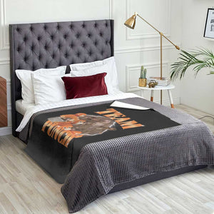 Viral Punch Monkey Throw Blanket Cute Baby Monkey With Plush Toy Meme TS14 Print Your Wear