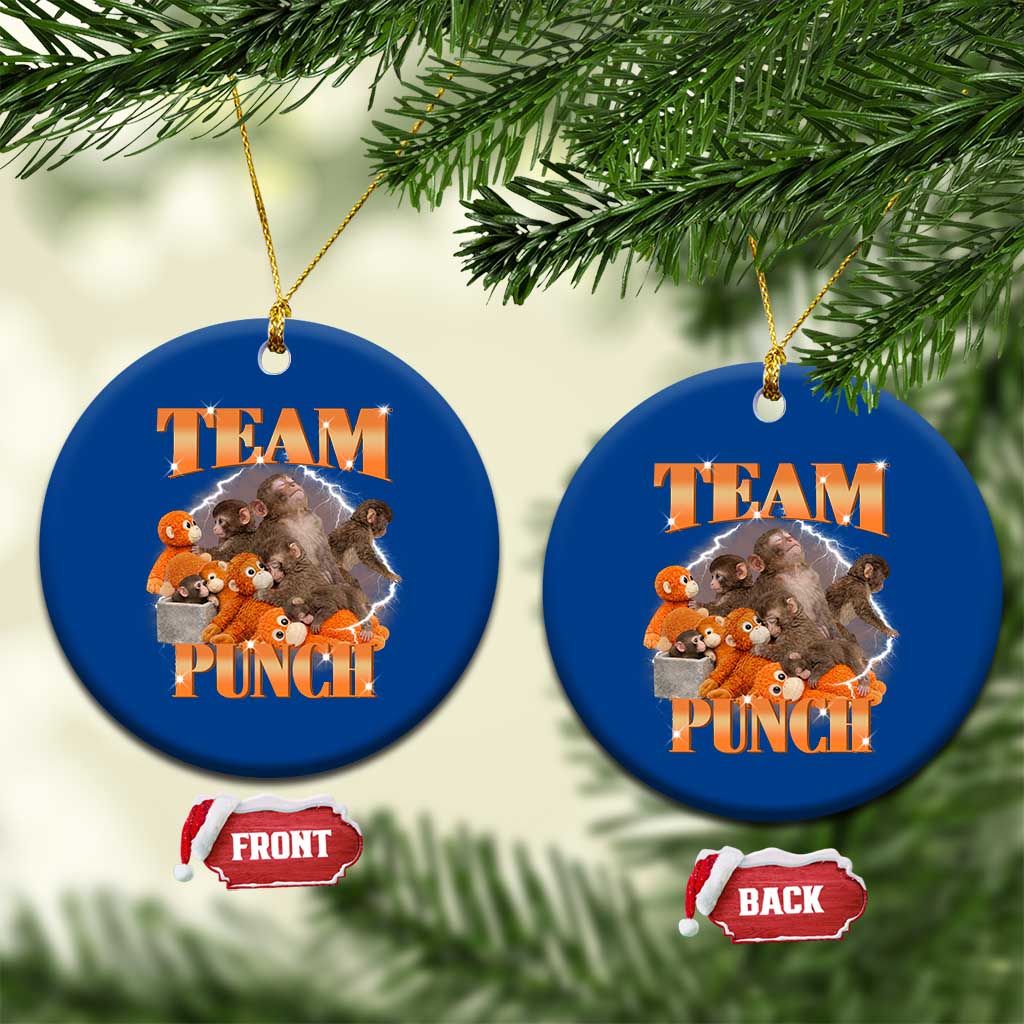 Viral Punch Monkey Ceramic Ornament Cute Baby Monkey With Plush Toy Meme TS14 1pc Blue Print Your Wear
