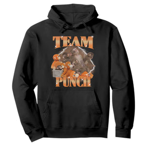 Viral Punch Monkey Hoodie Cute Baby Monkey With Plush Toy Meme TS14 Black Print Your Wear