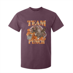 Viral Punch Monkey T Shirt For Kid Cute Baby Monkey With Plush Toy Meme TS14 Maroon Print Your Wear