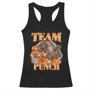 Viral Punch Monkey Racerback Tank Top Cute Baby Monkey With Plush Toy Meme TS14 Black Print Your Wear