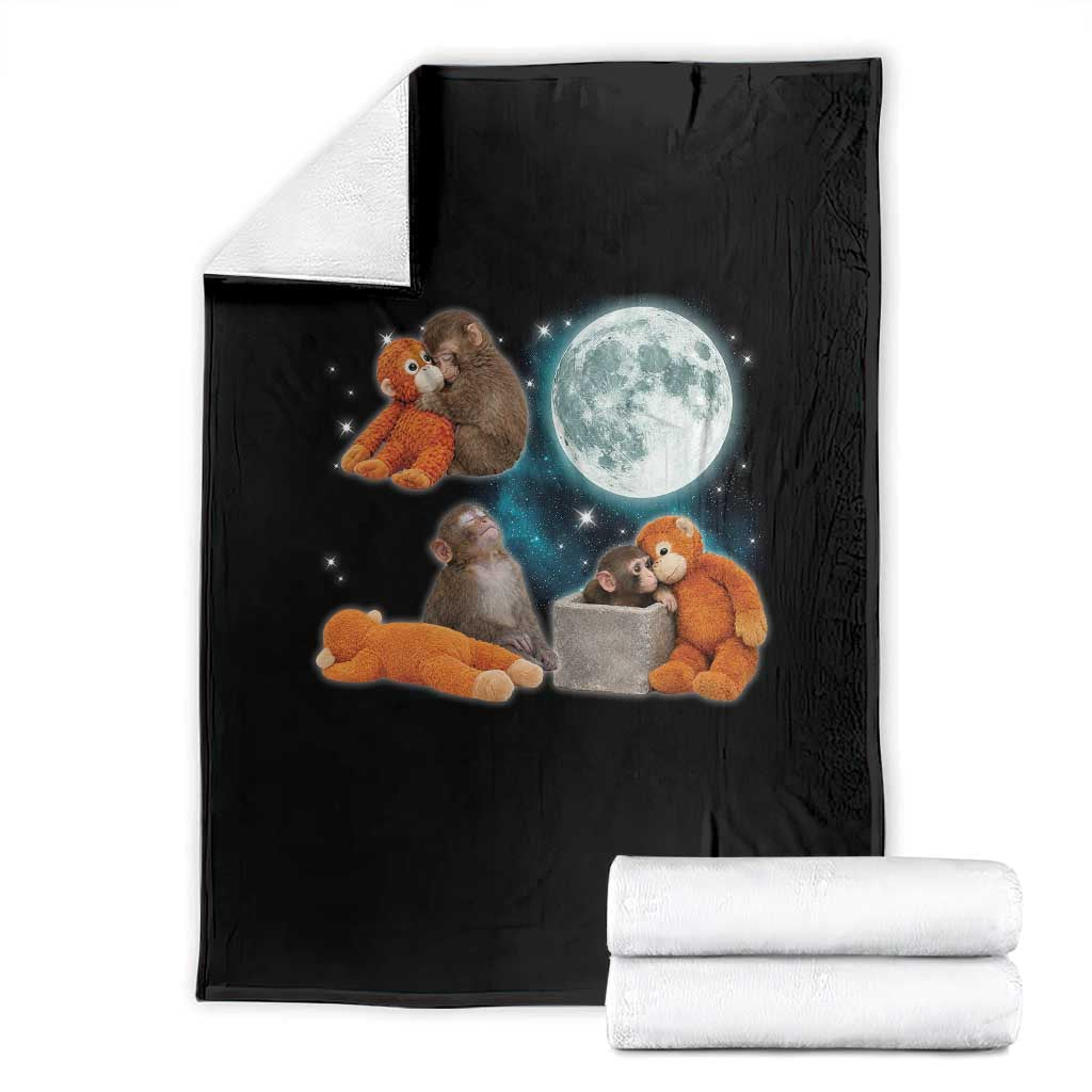 Baby Monkey Punch Throw Blanket Team Punch Monkey Viral Trend TS14 Black Print Your Wear