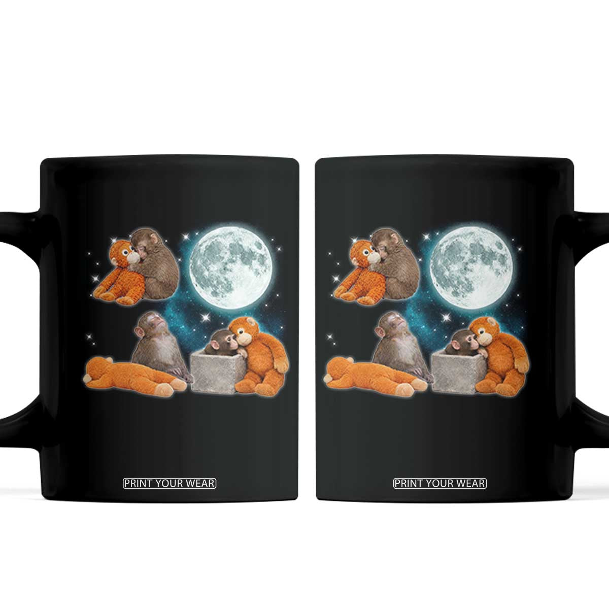 Baby Monkey Punch Coffee Mug Team Punch Monkey Viral Trend TS14 Black Print Your Wear