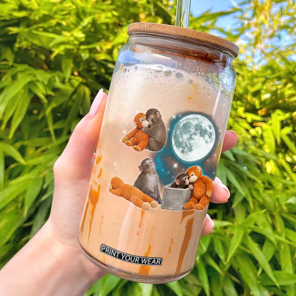 Baby Monkey Punch Glass Can Team Punch Monkey Viral Trend TS14 Black Print Your Wear