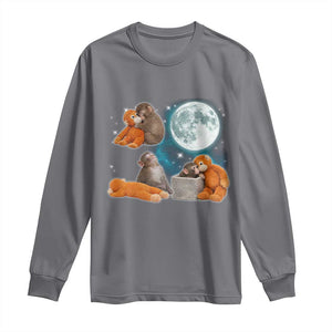 Baby Monkey Punch Long Sleeve Shirt Team Punch Monkey Viral Trend TS14 Charcoal Print Your Wear