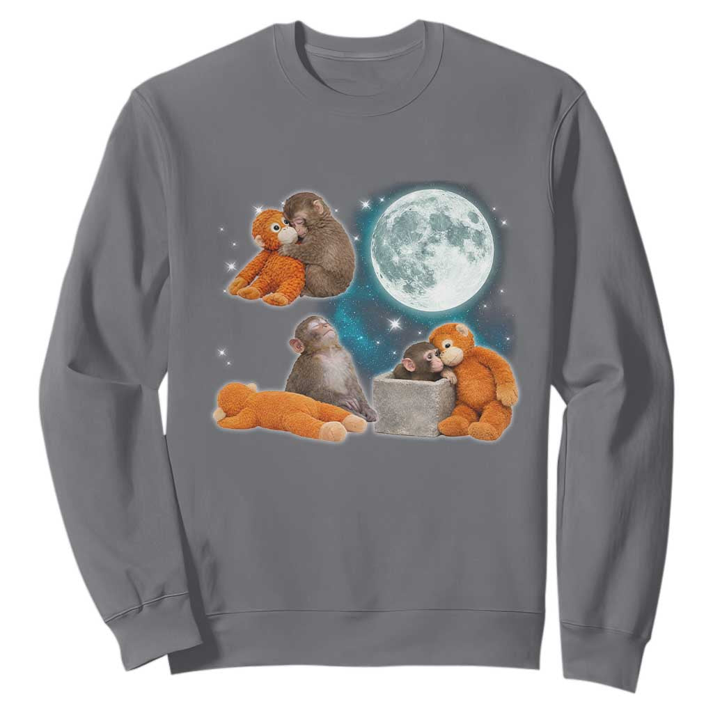 Baby Monkey Punch Sweatshirt Team Punch Monkey Viral Trend TS14 Charcoal Print Your Wear