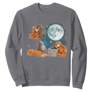 Baby Monkey Punch Sweatshirt Team Punch Monkey Viral Trend TS14 Charcoal Print Your Wear